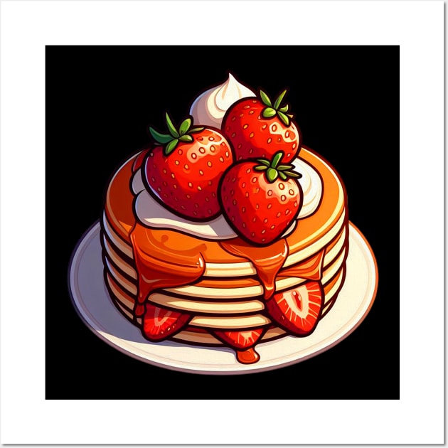 Strawberry Pancakes Wall Art by Plushism